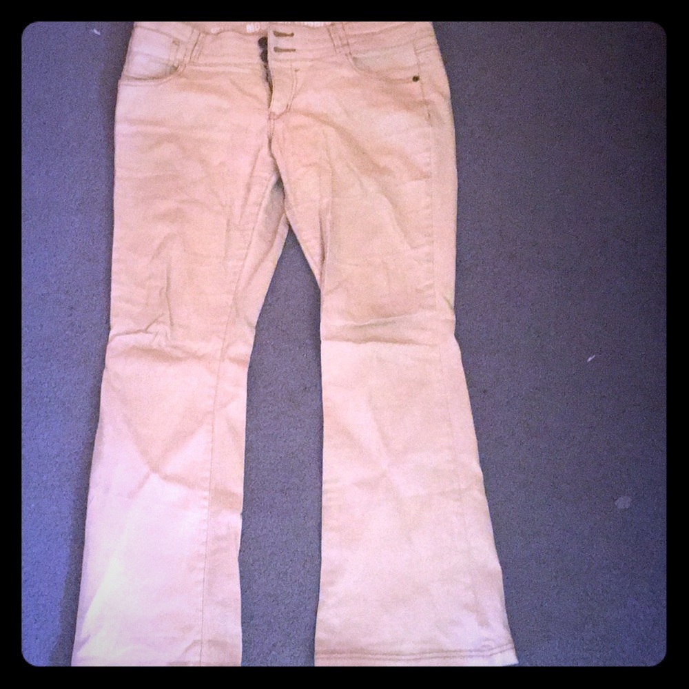 Light Creme Fitted Pants by Mossimo